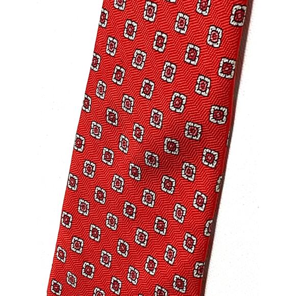 Brooks Brothers Red Silk Mens Neck Tie Floral Geometric Quiet Luxury Preppy USA - Picture 3 of 7